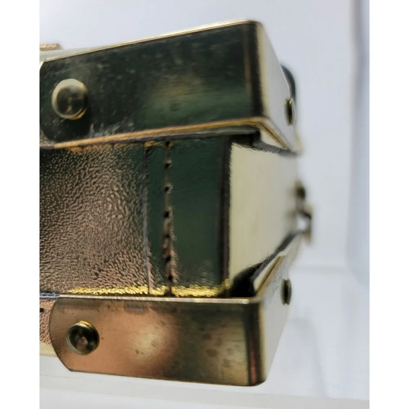 Gold Metallic Bejeweled Mini Box Crossbody Bag - Picture 10 of 10